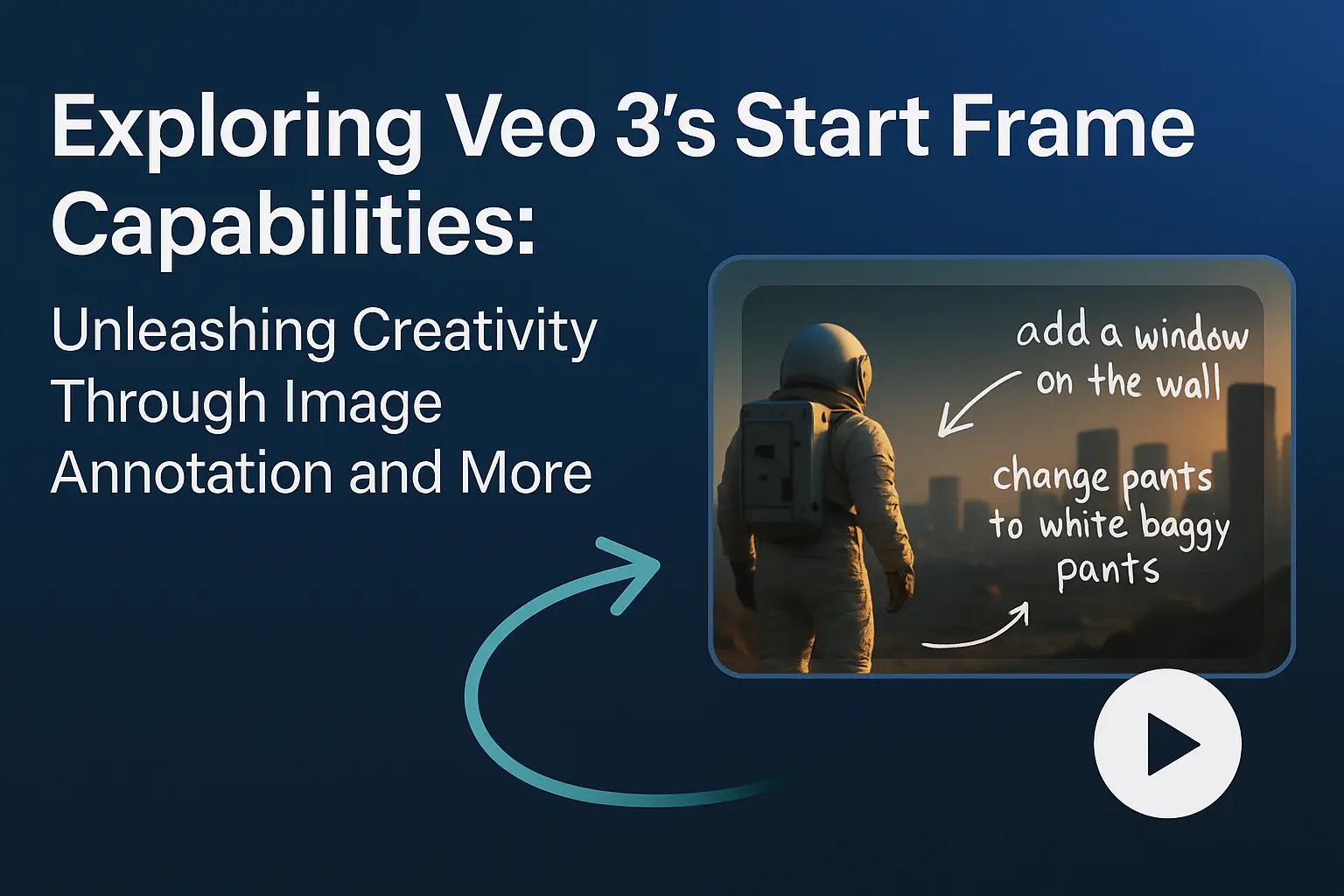illustrating Veo 3's start frame capabilities with annotated astronaut scene